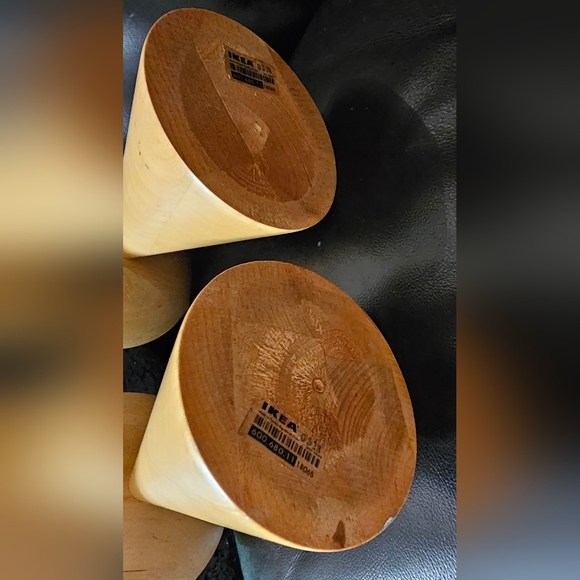 IKEA Natural Wood Candle holders Swedish Mid century modern design EUC - Picture 3 of 7